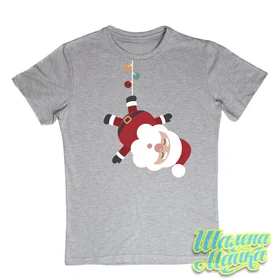 Прикольные футболки: Санта на гирлянде